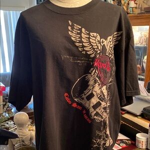 hard rock cafe, black short sleeve t shirt, Cabo San Lucas , size 2XL